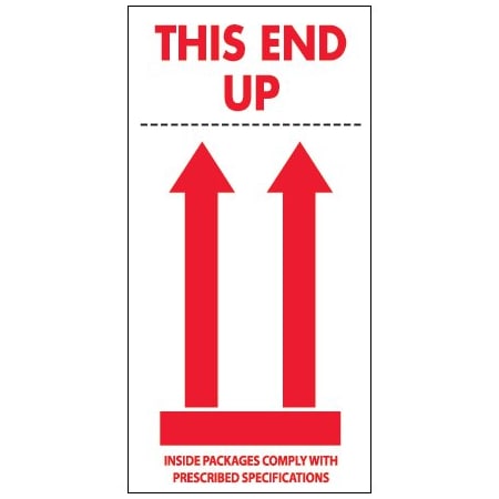 Bsc Preferred 4 x 8'' - ''This End Up'', Style 2 Labels, 500PK SCL904